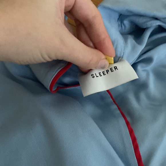 Party Pajama Set with Detachable Feathers in Celeste - Picture 3 of 4